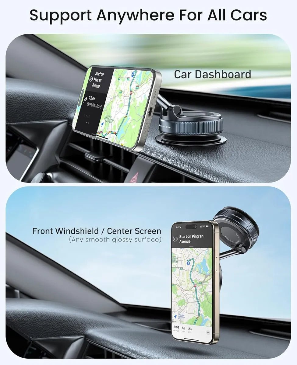 Soporte Magnético Premium para carro con Succión al Vacío Ultra Firme - Tecnomundointl