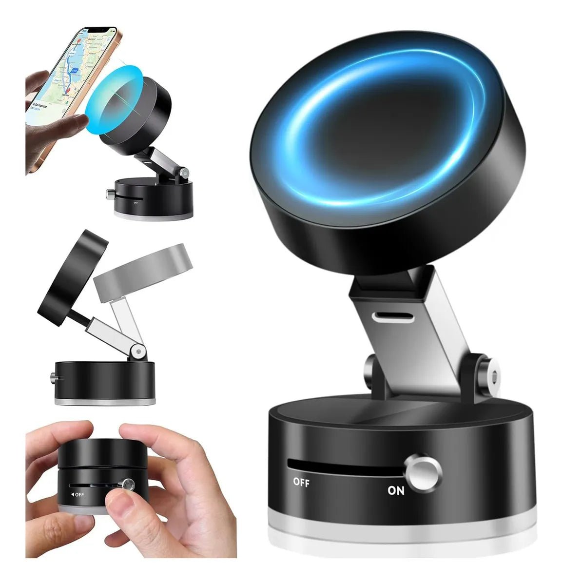 Soporte Plegable para Celular en Auto con Succión Ultra Firme - Tecnomundointl