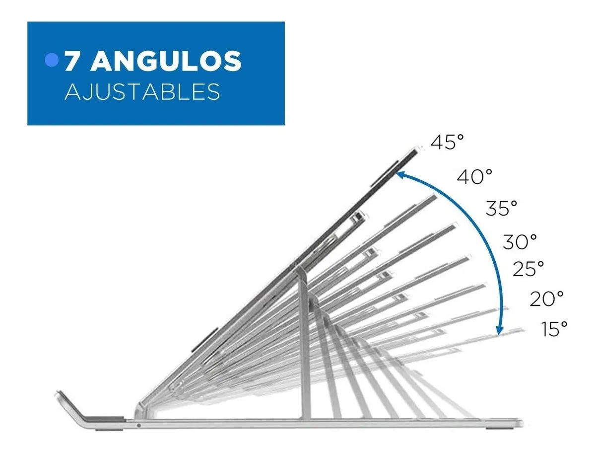 Soporte Plegable y Ajustable en Aluminio para Laptop 10” a 16” - Tecnomundointl