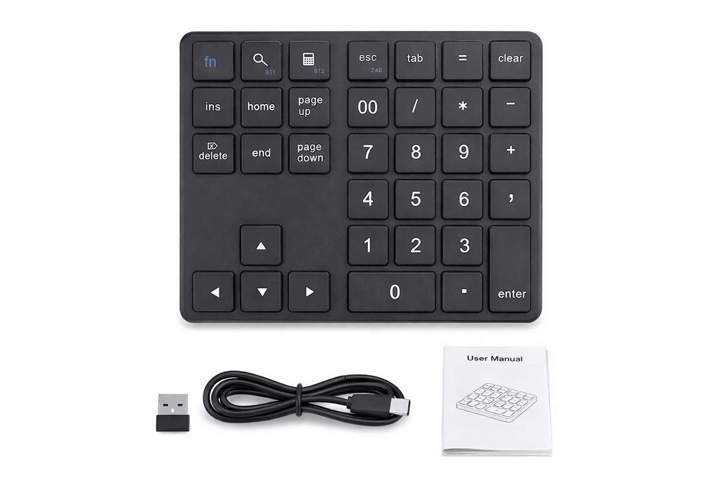 Teclado Numerico Inalámbrico Bluetooth 35 Teclas Recargable USB - C para Laptop PC Tablet - Tecnomundointl