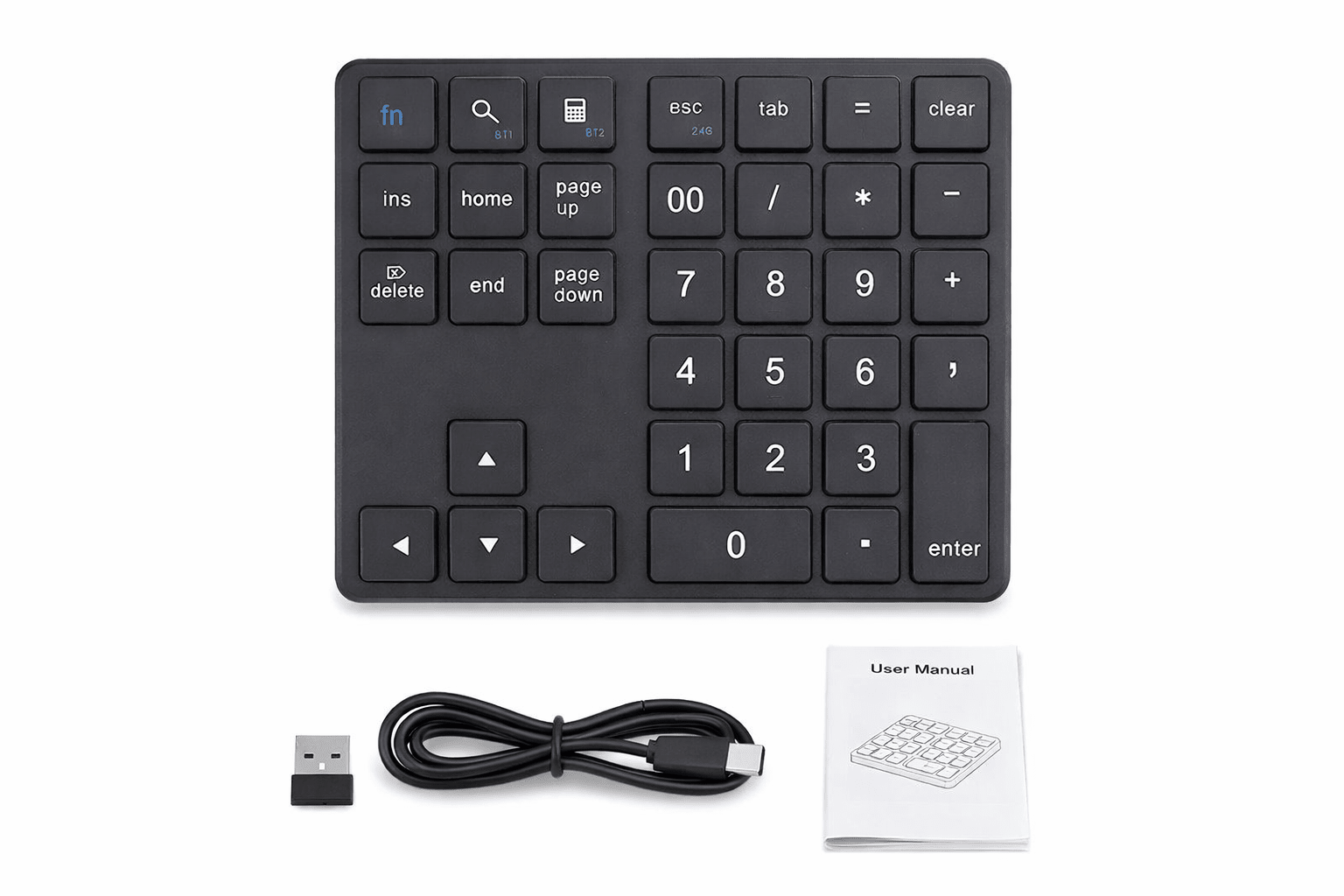 Teclado Numerico Inalámbrico Bluetooth 35 Teclas Recargable USB - C para Laptop PC Tablet - Tecnomundointl