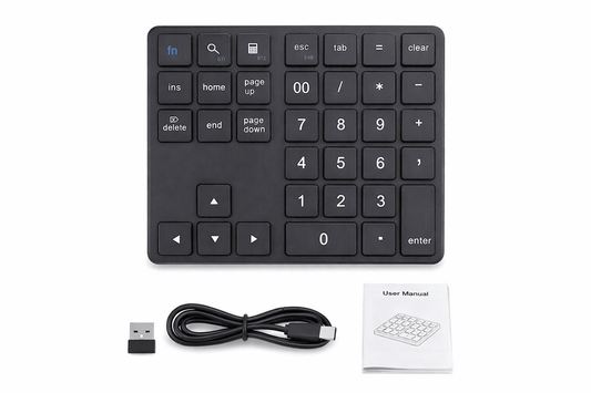 Teclado Numerico Inalámbrico Bluetooth 35 Teclas Recargable USB - C para Laptop PC Tablet - Tecnomundointl