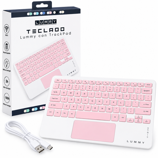 Teclado Inalámbrico Bluetooth con Trackpad Compatible con Windows, Android, Mac y iOS Recargable Lummy LY-T70