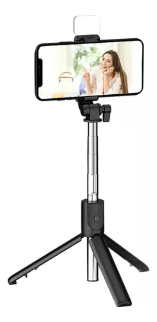 Tripode y Palo de Selfie, Incluye Luz Led, con Disparador P20s P20s - Tecnomundointl