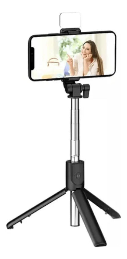 Tripode y Palo de Selfie, Incluye Luz Led, con Disparador P20s P20s - Tecnomundointl