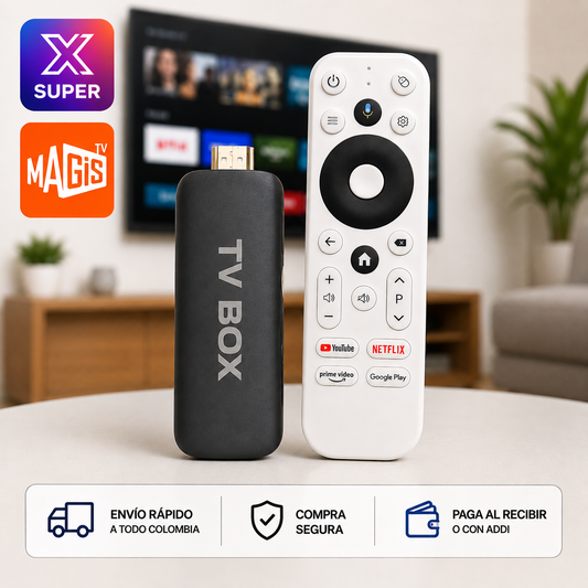 Android TV Stick  64GB- 4GB Full HD Streaming Compatible con Magistv / Xuper estilo watch onn.