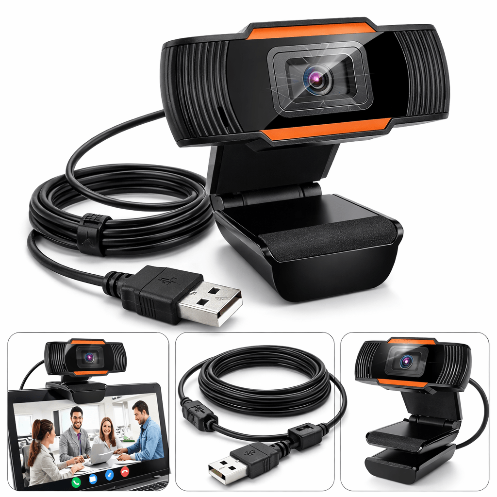 Webcam HD 720P USB con Micrófono Integrado para PC - Tecnomundointl